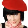 FRENCH BERET IN BLACK OR RED 2 FRENCH BERET IN BLACK OR RED -Wigs for Fancy Dress Sales Shop 1542beret