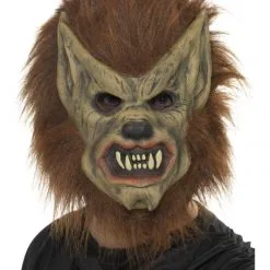 MASK - BROWN WEREWOLF MASK WITH PROTRUDING NOSE