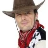 COWBOY HAT SUEDE WITH CROSS STITCH - BROWN 1 COWBOY HAT SUEDE WITH CROSS STITCH - BROWN -Wigs for Fancy Dress Sales Shop 31688