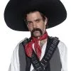 MEXICAN BLACK BANDIT SOMBRERO STYLE HAT 1 MEXICAN BLACK BANDIT SOMBRERO STYLE HAT -Wigs for Fancy Dress Sales Shop 32966v2