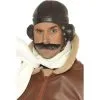 FLYING PILOTS HAT BROWN LEATHER LOOK 1 FLYING PILOTS HAT BROWN LEATHER LOOK -Wigs for Fancy Dress Sales Shop 33437