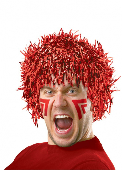 TINSEL WIG - RED 3 TINSEL WIG - RED