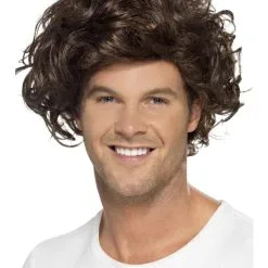 BOY BAND HEART THROB CURLY BROWN WIG