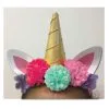 HEADBAND - DELUXE GOLD UNICORN WITH FLOWERS