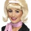 1950'S RETRO BLONDE HOUSEWIFE WIG 1 1950'S RETRO BLONDE HOUSEWIFE WIG -Wigs for Fancy Dress Sales Shop 50s blonde wig with bow