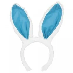 BUNNY EARS ON A HEADBAND BLUE & WHITE