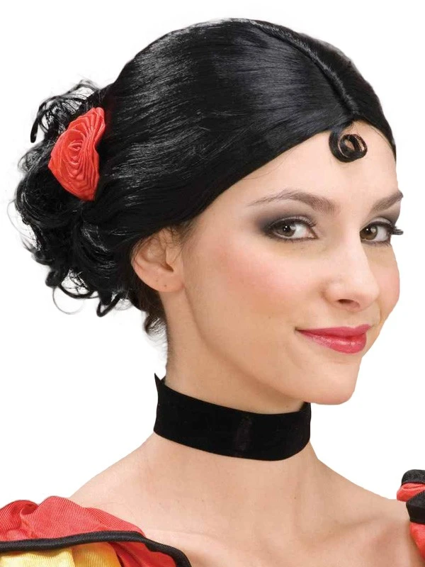 SPANISH SENORITA BLACK WIG 3 SPANISH SENORITA BLACK WIG