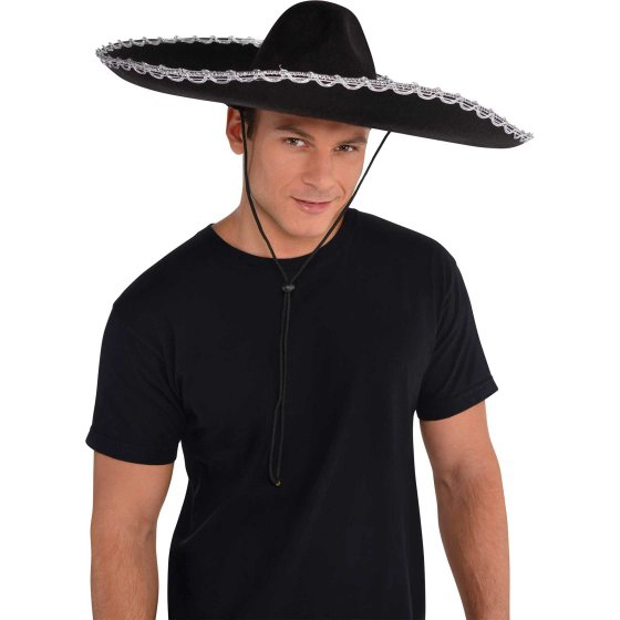 MEXICAN BLACK BANDIT HUGE SOMBRERO STYLE HAT 3 MEXICAN BLACK BANDIT HUGE SOMBRERO STYLE HAT