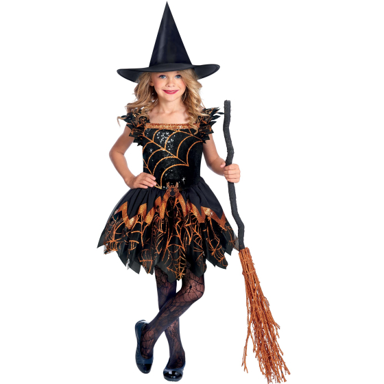 GIRLS SPOOKY SPIDER WITCH COSTUME 3-10 YEARS 3 GIRLS SPOOKY SPIDER WITCH COSTUME 3-10 YEARS