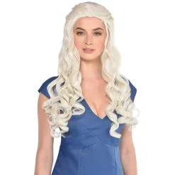 LONG PLATINUM BLONDE MEDIEVAL GIRL WIG