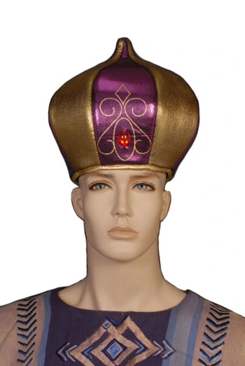 SULTAN HAT SHIMMERY PURPLE & GOLD 3 SULTAN HAT SHIMMERY PURPLE & GOLD