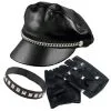 BIKER'S ACCESSORY KIT - BLACK CAP, GLOVES & CHOKER