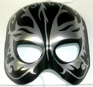 MASK - BLACK & SILVER FANTASY TATTOO MASK 3 MASK - BLACK & SILVER FANTASY TATTOO MASK