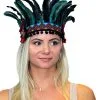 FEATHERED FESTIVAL HEADPIECE - AZTEC DESIGN