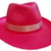HOT PINK FELT GANGSTER STYLE HAT