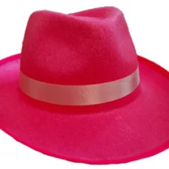 HOT PINK FELT GANGSTER STYLE HAT