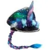 FESTIVAL HAT - SEQUINNED UNICORN WITH PLAIT 1 FESTIVAL HAT - SEQUINNED UNICORN WITH PLAIT -Wigs for Fancy Dress Sales Shop HTSQ0120