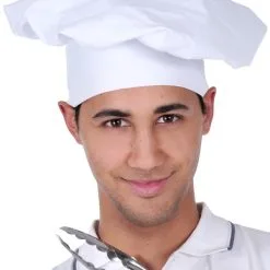 CHEF'S HAT - PLAIN WHITE FABRIC OVERSIZED
