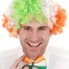 CURLY CLOWN WIG - GREEN, ORANGE & WHITE