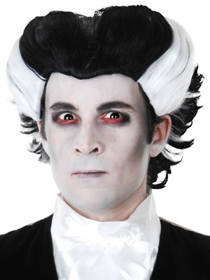CLASSIC BLACK AND WHITE VAMPIRE WIG 3 CLASSIC BLACK AND WHITE VAMPIRE WIG