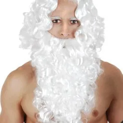 WHITE WIG & BEARD ZEUS/SANTA STYLE