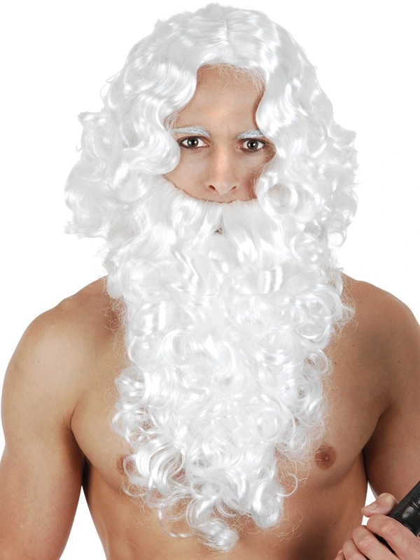 WHITE WIG & BEARD ZEUS/SANTA STYLE 3 WHITE WIG & BEARD ZEUS/SANTA STYLE
