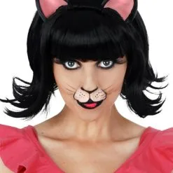 MIDNIGHT BLACK CAT WIG WITH EARS