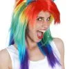 STACEY LONG MULTI COLOURED WIG WITH EARS
