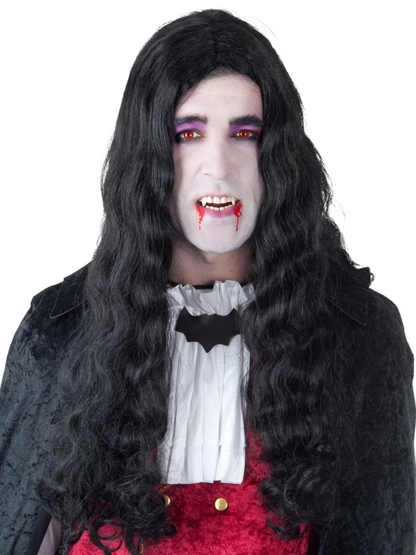 LONG WAVY BLACK DRACULA WIG 3 LONG WAVY BLACK DRACULA WIG