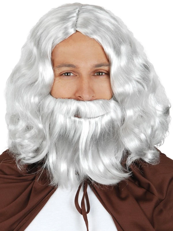 NOAH SILVER GREY WIG & BEARD 3 NOAH SILVER GREY WIG & BEARD
