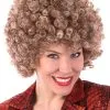 AFRO WIG - FOXY LADY BEYONCE BROWN STREAKED TIGHT CURLS -Wigs for Fancy Dress Sales Shop NW9198 afro