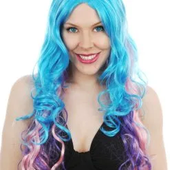 SUNDAE BLUE, PINK & PURPLE LONG TASSELS WIG