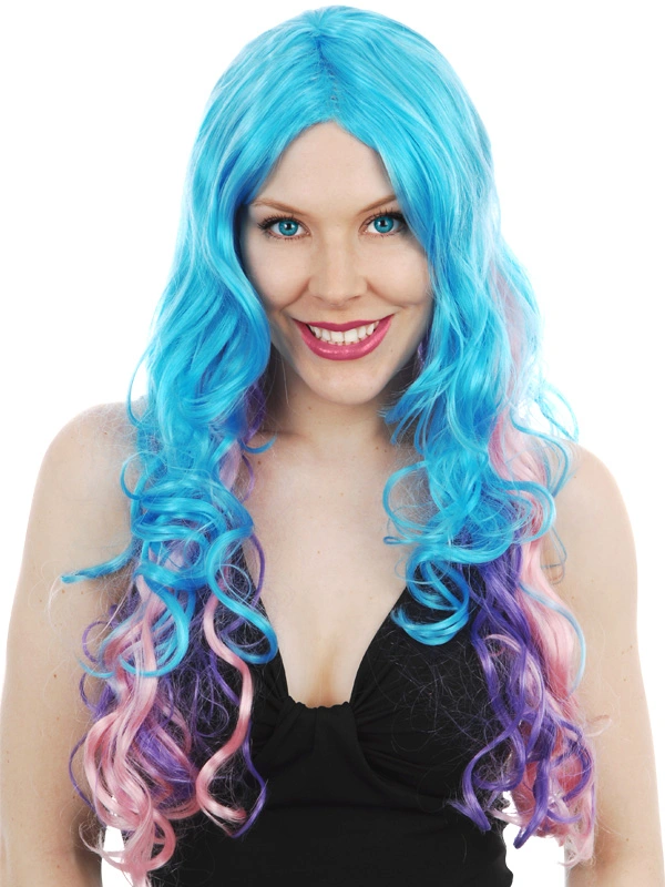 SUNDAE BLUE, PINK & PURPLE LONG TASSELS WIG 3 SUNDAE BLUE, PINK & PURPLE LONG TASSELS WIG