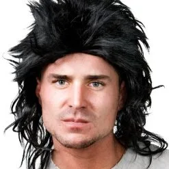 MULLET WIG - BLACK SPIKEY