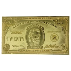 Fallout 24k Gold Plated Limited Edition Replica NCR $20 Bill 15 Fallout 24k Gold Plated Limited Edition Replica NCR $20 Bill -Wigs for Fancy Dress Sales Shop b flt45g front white