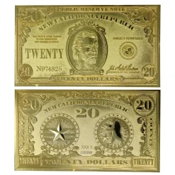 Fallout 24k Gold Plated Limited Edition Replica NCR $20 Bill 11 Fallout 24k Gold Plated Limited Edition Replica NCR $20 Bill -Wigs for Fancy Dress Sales Shop b flt45g front back white