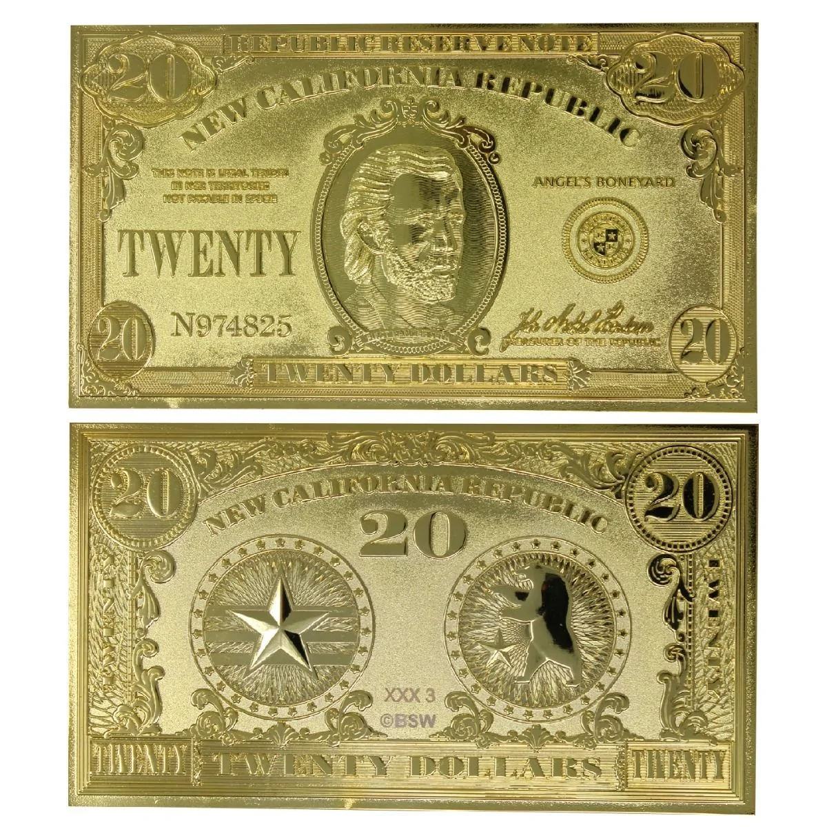 Fallout 24k Gold Plated Limited Edition Replica NCR $20 Bill 5 Fallout 24k Gold Plated Limited Edition Replica NCR $20 Bill - Image 3
