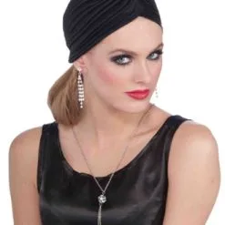 1920'S HOLLYWOOD BLACK OR WHITE TURBAN HAT