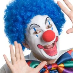 CURLY CLOWN WIG - BLUE