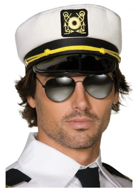 SAILOR CAPTAINS HAT - WHITE 3 SAILOR CAPTAINS HAT - WHITE