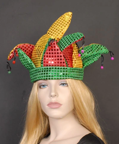 JESTER HAT - SEQUINNED WITH BELLS 3 JESTER HAT - SEQUINNED WITH BELLS