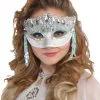 MASK - CRYSTAL SPARKLE WITH SHIMMERING SILVER JEWELS 2 MASK - CRYSTAL SPARKLE WITH SHIMMERING SILVER JEWELS -Wigs for Fancy Dress Sales Shop crystal sparkle mask