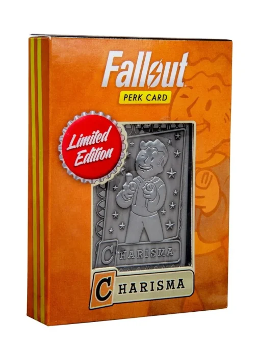 Fallout Charisma Limited Edition Metal Perk Card -Wigs for Fancy Dress Sales Shop fallout charisma perkcard 1