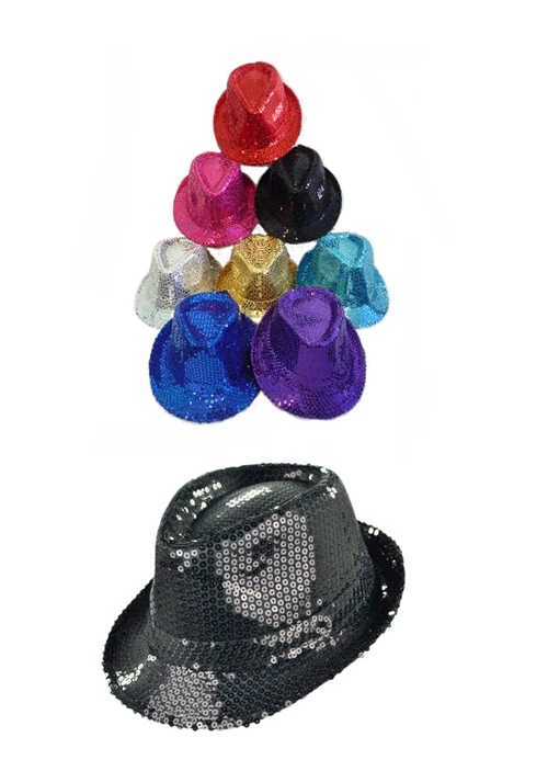 FEDORA SEQUIN HAT IN 8 EYE CATCHING COLOURS 3 FEDORA SEQUIN HAT IN 8 EYE CATCHING COLOURS