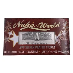 Fallout Nuka World Limited Edition .999 Silver Plated Ticket -Wigs for Fancy Dress Sales Shop flt silv pack front