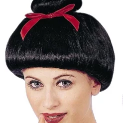 GEISHA WIG WITH RED BOW