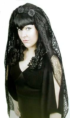 DARK MISTRESS WIG, ROSES & VEIL 3 DARK MISTRESS WIG, ROSES & VEIL