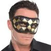 MASK - HARLEQUIN BLACK & GOLD -Wigs for Fancy Dress Sales Shop harlequin mask