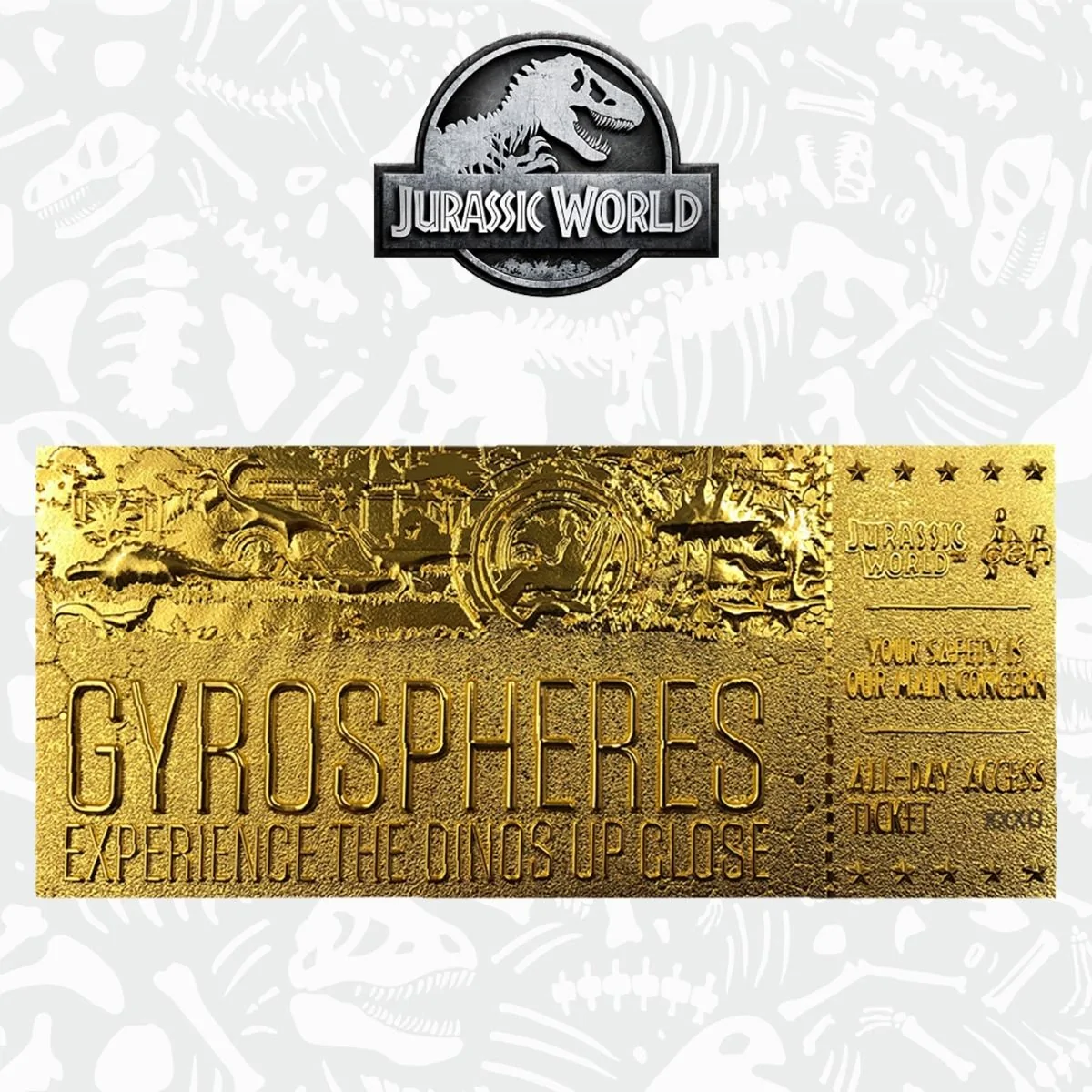 JURASSIC PARK Gyrosphere Limited Edition 24K Gold Plated Ticket 5 JURASSIC PARK Gyrosphere Limited Edition 24K Gold Plated Ticket - Image 3