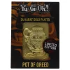 Yu-Gi-Oh Pot Of Greed Limited Edition 24K Gold Plated Metal Card